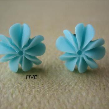 Mini Coral Sponge Earrings - Light Blue - Jewelry by FIVE